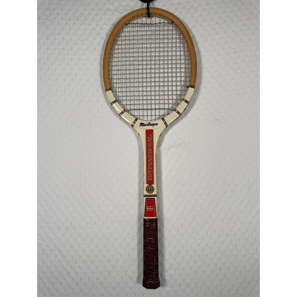 Collectors Wood MacGregor Invitational Tennis Racquet Handcrafted Japan M 45/8